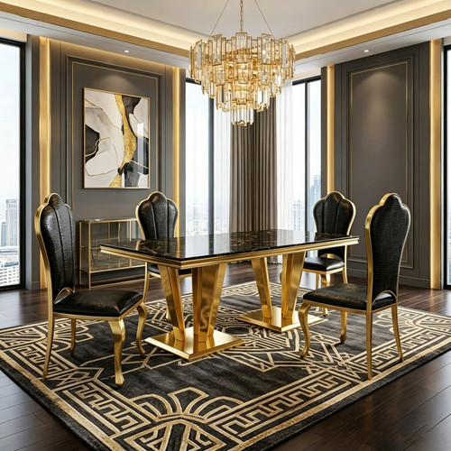 Dining table set for with - dining, 4